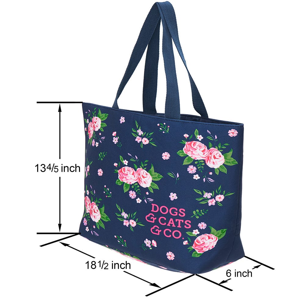 Dogs & Cats & Co. Floral Shopping Tote for Pet Lovers - Thumbnail 2