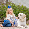Dog Shirt Blueberry Pet Summer Vacation Beach Stripes Design Matching Dog & Kid T-shirt, Blue For Dog / 10