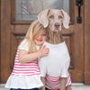 Dog Shirt Blueberry Pet Summer Vacation Beach Stripes Design Matching Dog & Kid T-shirt, Pink For Dog / 10